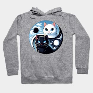 Scenic Ying Yang Cats Hoodie